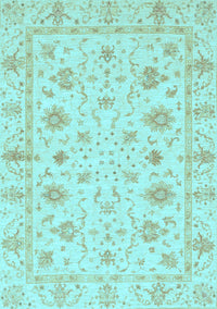 Oriental Light Blue Modern Rug, abs3395lblu