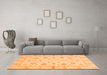 Machine Washable Oriental Orange Modern Area Rugs in a Living Room, wshabs3395org