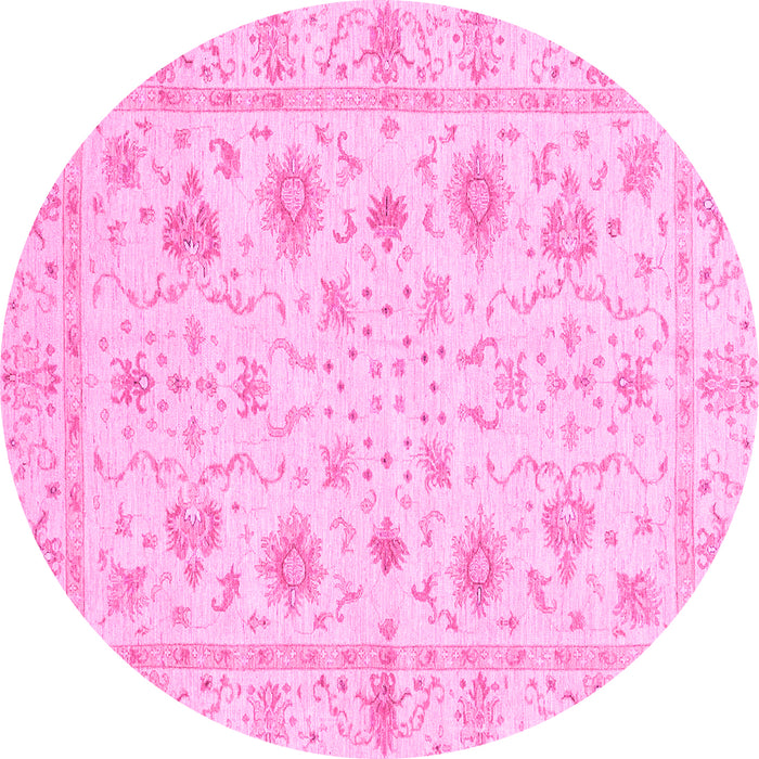 Round Oriental Pink Modern Rug, abs3395pnk