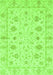 Machine Washable Oriental Green Modern Area Rugs, wshabs3395grn