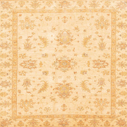 Square Abstract Orange Oriental Rug, abs3396