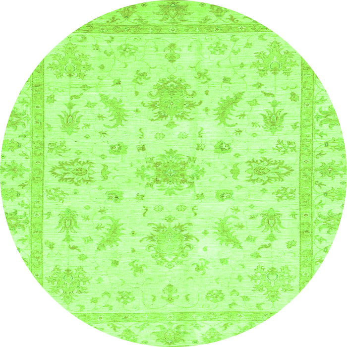 Round Oriental Green Modern Rug, abs3396grn