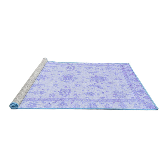 Sideview of Machine Washable Oriental Blue Modern Rug, wshabs3396blu