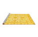 Sideview of Machine Washable Oriental Yellow Modern Rug, wshabs3396yw