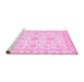 Sideview of Machine Washable Oriental Pink Modern Rug, wshabs3396pnk