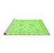 Sideview of Machine Washable Oriental Green Modern Area Rugs, wshabs3396grn