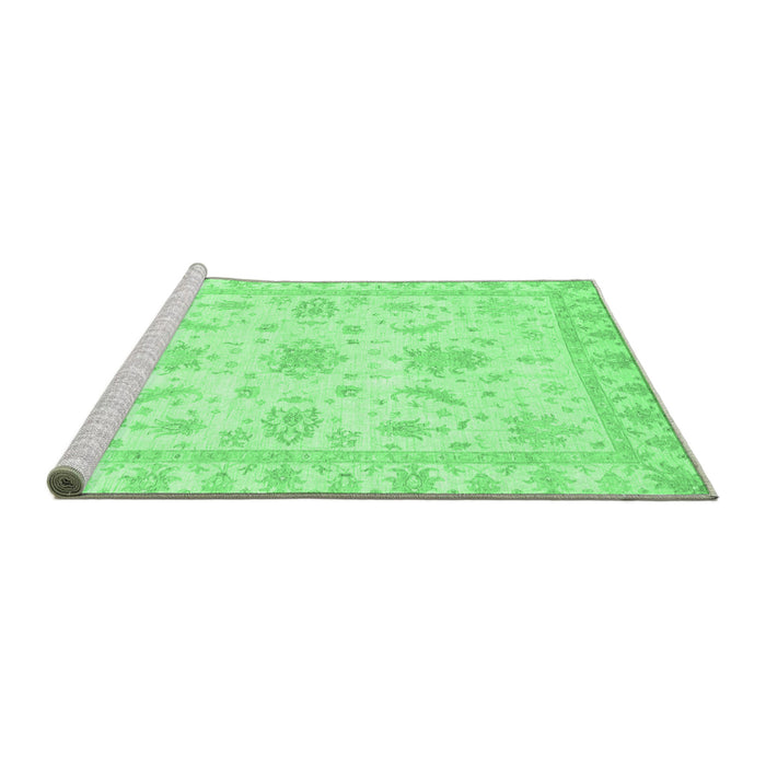 Sideview of Machine Washable Oriental Emerald Green Modern Area Rugs, wshabs3396emgrn