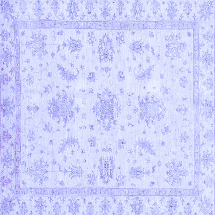 Square Machine Washable Oriental Blue Modern Rug, wshabs3396blu