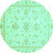 Round Oriental Turquoise Modern Rug, abs3396turq