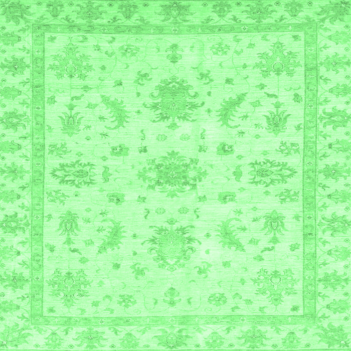 Square Machine Washable Oriental Emerald Green Modern Area Rugs, wshabs3396emgrn