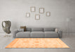 Machine Washable Oriental Orange Modern Area Rugs in a Living Room, wshabs3396org