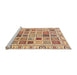 Sideview of Machine Washable Abstract Chestnut Red Rug, wshabs3397