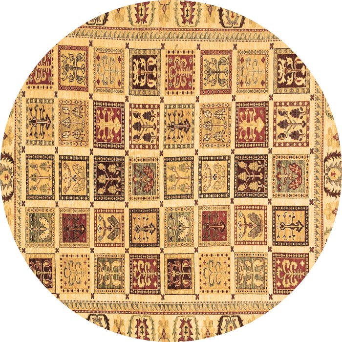 Round Oriental Brown Modern Rug, abs3397brn
