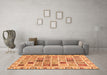 Machine Washable Oriental Orange Modern Area Rugs in a Living Room, wshabs3397org