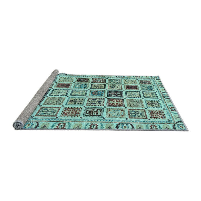 Sideview of Machine Washable Oriental Light Blue Modern Rug, wshabs3397lblu