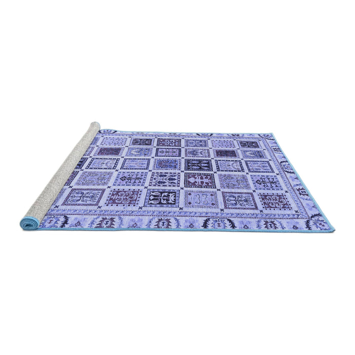 Sideview of Machine Washable Oriental Blue Modern Rug, wshabs3397blu