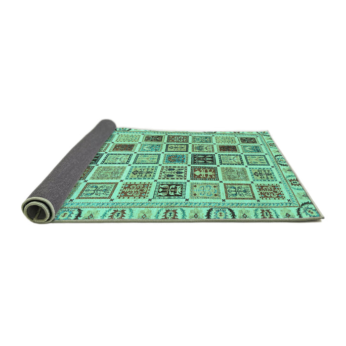 Sideview of Oriental Turquoise Modern Rug, abs3397turq