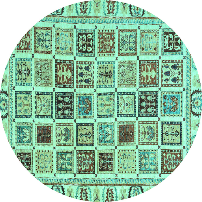 Round Oriental Turquoise Modern Rug, abs3397turq