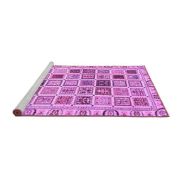 Sideview of Machine Washable Oriental Purple Modern Area Rugs, wshabs3397pur