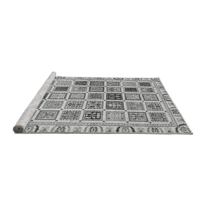Sideview of Machine Washable Oriental Gray Modern Rug, wshabs3397gry