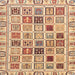 Square Machine Washable Abstract Chestnut Red Rug, wshabs3397