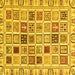 Square Machine Washable Oriental Yellow Modern Rug, wshabs3397yw