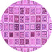 Round Oriental Purple Modern Rug, abs3397pur