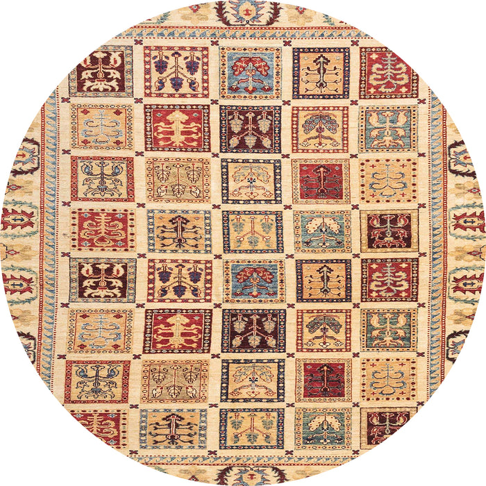 Round Machine Washable Abstract Chestnut Red Rug, wshabs3397