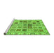 Sideview of Machine Washable Oriental Green Modern Area Rugs, wshabs3397grn