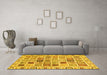 Machine Washable Oriental Yellow Modern Rug in a Living Room, wshabs3397yw