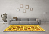 Machine Washable Oriental Yellow Modern Rug, wshabs3397yw