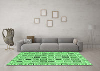 Machine Washable Oriental Emerald Green Modern Rug, wshabs3397emgrn