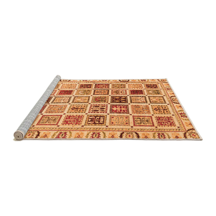 Sideview of Machine Washable Oriental Orange Modern Area Rugs, wshabs3397org