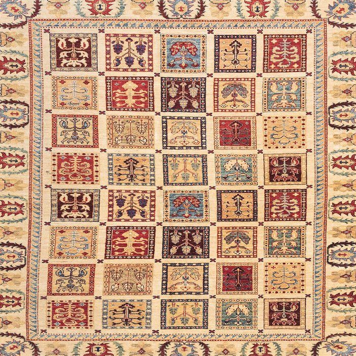 Square Abstract Chestnut Red Oriental Rug, abs3397
