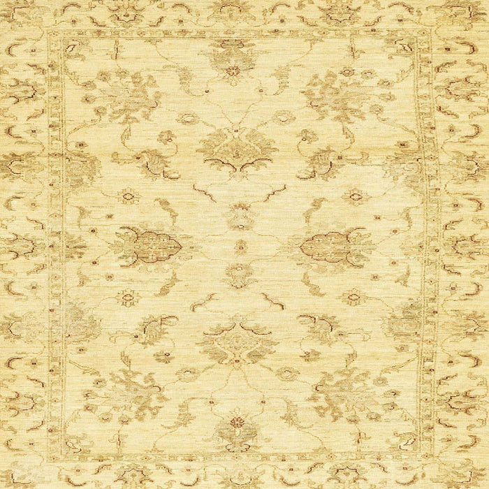 Square Machine Washable Abstract Mustard Yellow Rug, wshabs3398