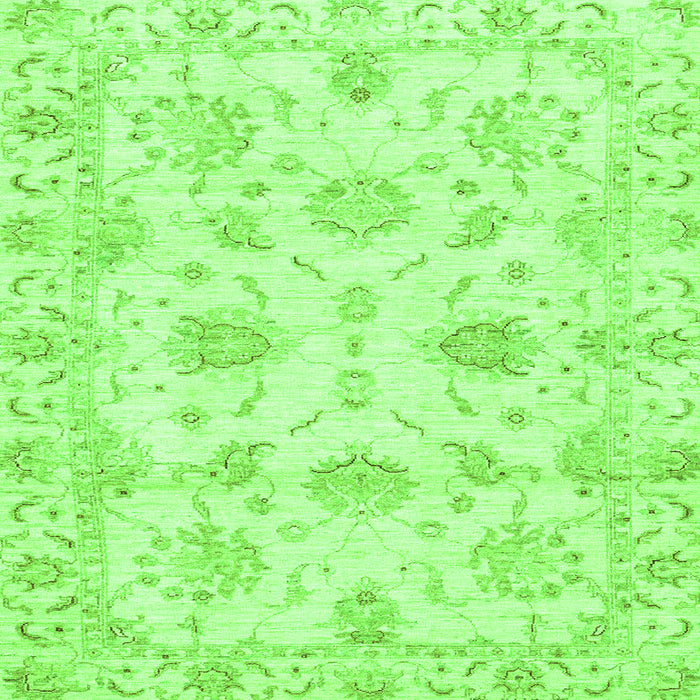 Square Machine Washable Oriental Green Modern Area Rugs, wshabs3398grn