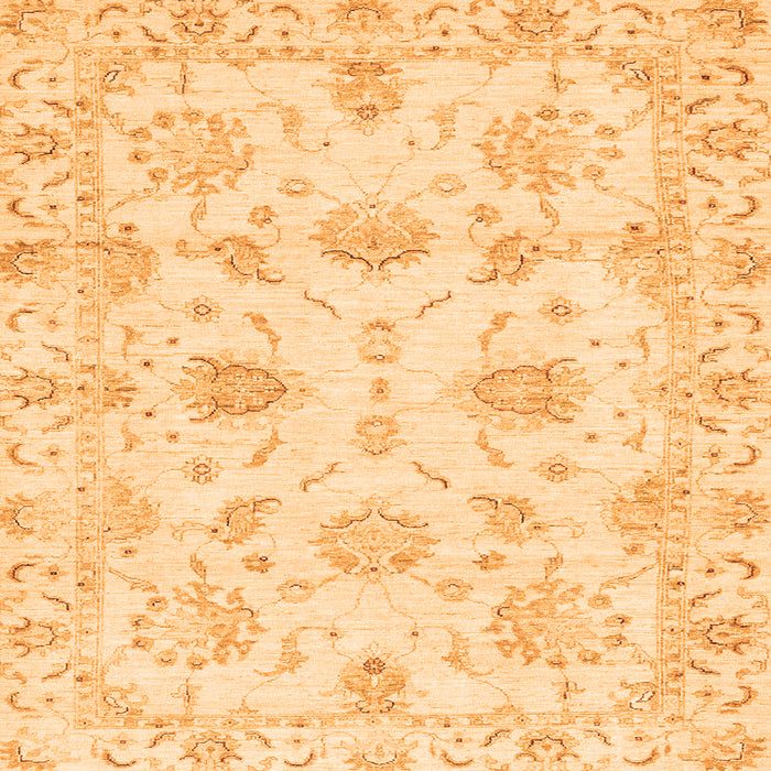 Square Machine Washable Oriental Orange Modern Area Rugs, wshabs3398org