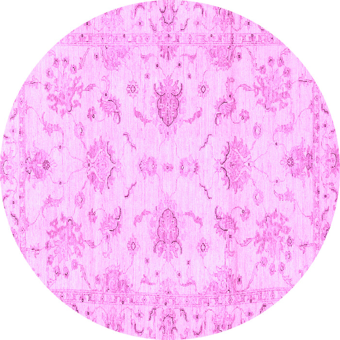 Round Machine Washable Oriental Purple Modern Area Rugs, wshabs3398pur