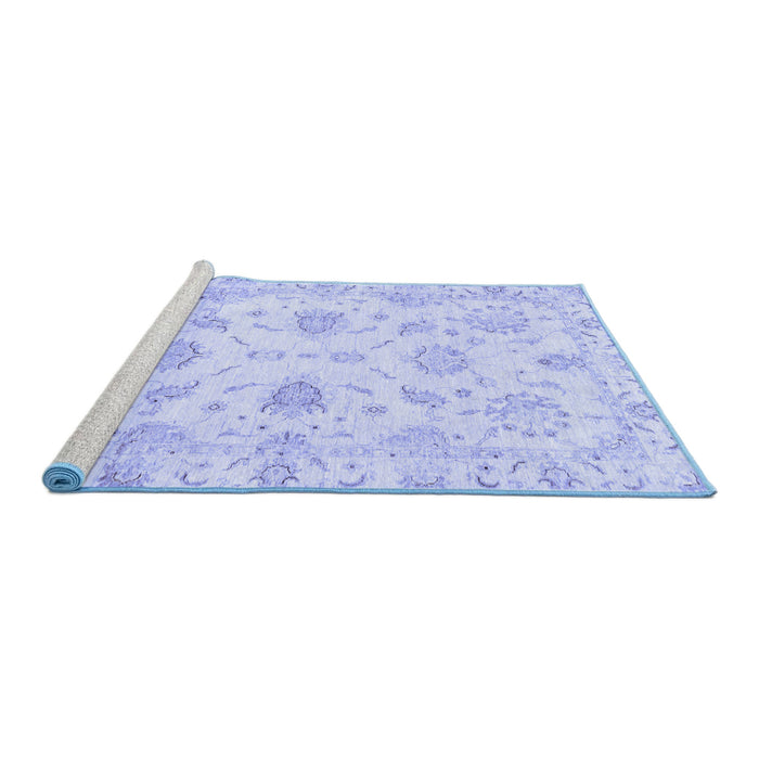 Sideview of Machine Washable Oriental Blue Modern Rug, wshabs3398blu