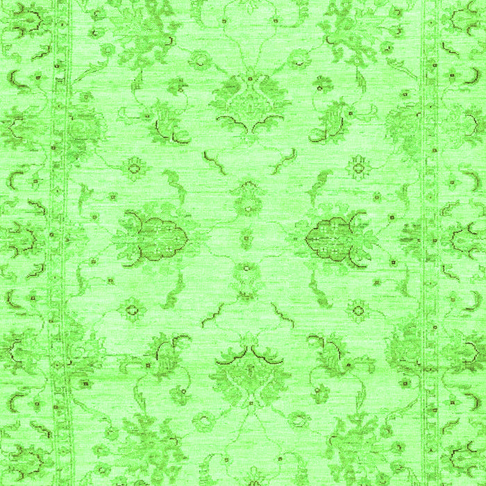 Machine Washable Oriental Green Modern Area Rugs, wshabs3398grn