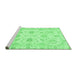 Sideview of Machine Washable Oriental Emerald Green Modern Area Rugs, wshabs3398emgrn