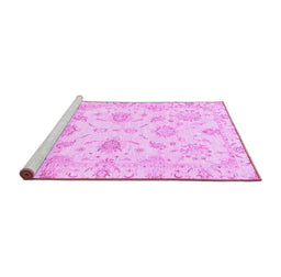 Sideview of Machine Washable Oriental Purple Modern Area Rugs, wshabs3398pur
