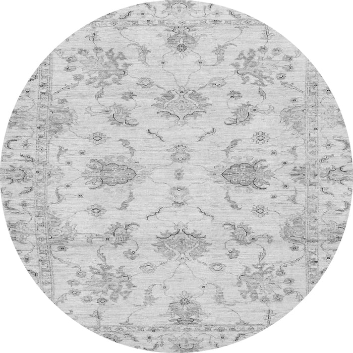 Round Oriental Gray Modern Rug, abs3398gry