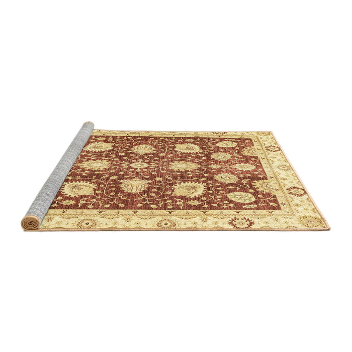 Sideview of Machine Washable Abstract Mustard Yellow Rug, wshabs3399