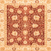 Square Machine Washable Oriental Orange Modern Area Rugs, wshabs3399org