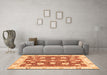 Machine Washable Oriental Orange Modern Area Rugs in a Living Room, wshabs3399org