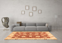 Machine Washable Oriental Orange Modern Rug, wshabs3399org