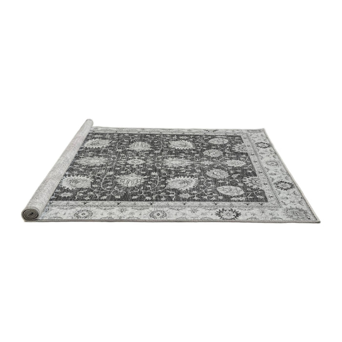 Sideview of Machine Washable Oriental Gray Modern Rug, wshabs3399gry