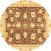 Round Oriental Brown Modern Rug, abs3399brn