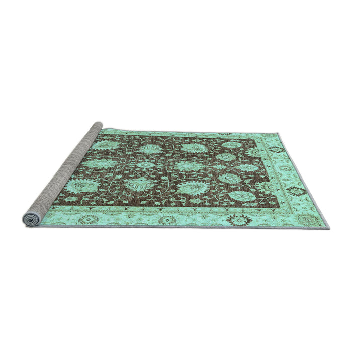 Sideview of Machine Washable Oriental Light Blue Modern Rug, wshabs3399lblu